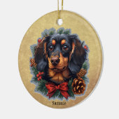 Niedliche Dackel Welpe Hund Weihnachtsschmuck (Links)