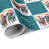 Niedliche Dackel Welpen im Schnee Welpen Weihnacht Geschenkpapier (Rolleneckpunkt)