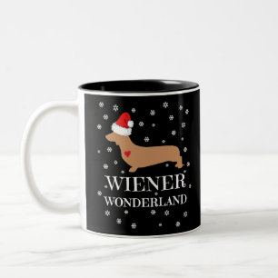 Niedliche Dackel Wunderland Dackel Urlaub Zweifarbige Tasse