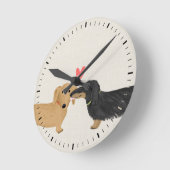 Niedliche Dackeln Liebe Dackel Hunde mit Herz Runde Wanduhr (Winkel)