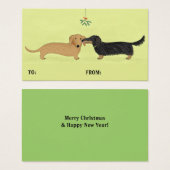 Niedliche Dackeln Mistletoe Kiss Weihnachtsgeschen (Vorne & Hinten)