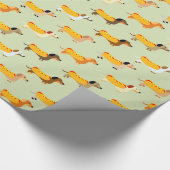 Niedliche Dackeln Weiner Dog Hot Dog Funny Pattern Geschenkpapier (Ecke)