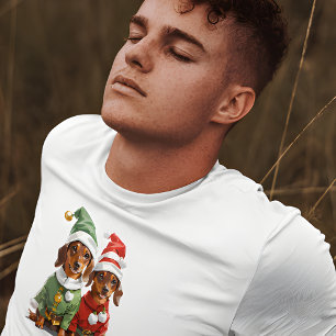 Niedliche Dackeln zu Weihnachten T-Shirt