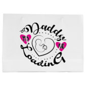 Niedliche Daddy-to-be Wortart Große Geschenktüte (Rückseite)