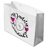 Niedliche Daddy-to-be Wortart Große Geschenktüte (Rückseite Schrägansicht)