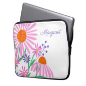 Niedliche Daisies individuelle Name Laptop-Ärmel Laptopschutzhülle (Vorderseite Links)