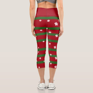 Niedliche Daisy Blume Frohe Weihnachten Party Capri Leggings
