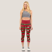 Niedliche Daisy Blume Frohe Weihnachten Party Capri Leggings (Vorderseite)