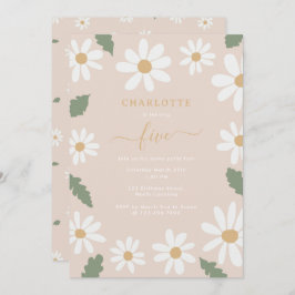Niedliche Daisy Blume Geburtstagsparty Girl Pink Einladung