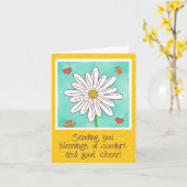 Niedliche Daisy-Blume mit Teddybären erholt sich b Karte (Gelbe Blume)