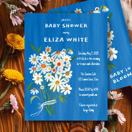 Niedliche Daisy Bouquet handbemalt Babydusche Einladung