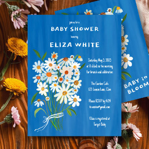 Niedliche Daisy Bouquet handbemalt Babydusche Einladung