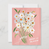 Niedliche Daisy Bouquet handbemalt Babydusche Einladung (Vorderseite)