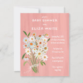 Niedliche Daisy Bouquet handbemalt Babydusche Einladung (Rückseite)