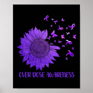 Niedliche Daisy Butterfliegen Lila Ribbon-Überdosi Poster