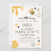 Niedliche Daisy Sweet wie Honey Bee Birthday Einladung (Vorderseite)