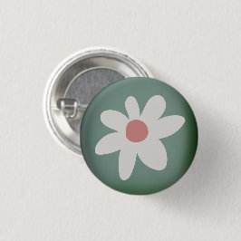 Niedliche Daisy Wildblume Rosa Weißer Grüner Hut Button