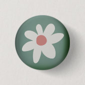Niedliche Daisy Wildblume Rosa Weißer Grüner Hut Button (Vorderseite)