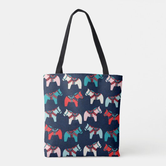 Niedliche Dala Pferde Tote Tasche (Rückseite)