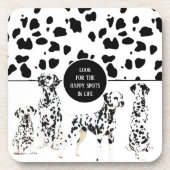 Niedliche Dalmatiner Schwarz-Weiß-Glückssträhne Getränkeuntersetzer (Vorderseite)