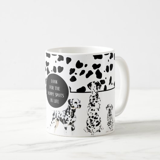 Niedliche Dalmatiner Schwarz-Weiß-Glückssträhne Kaffeetasse (VorderseiteRechts)