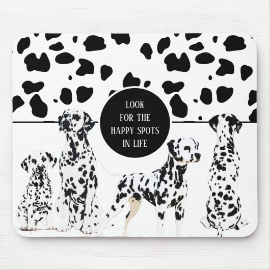 Niedliche Dalmatiner Schwarz-Weiß-Glückssträhne Mousepad (Vorne)