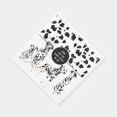 Niedliche Dalmatiner Schwarz-Weiß-Glückssträhne Serviette (Ecke)