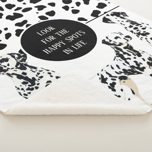 Niedliche Dalmatiner Schwarz-Weiß-Glückssträhne Sherpadecke (3/4)