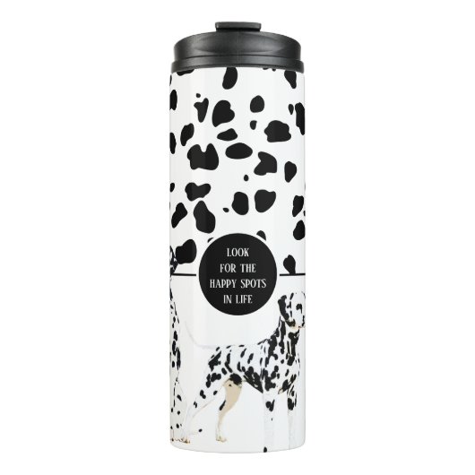 Niedliche Dalmatiner Schwarz-Weiß-Glückssträhne Thermosbecher (Vorderseite)