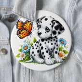Niedliche Dalmatiner- und Schmetterlingsfreunde Button (Beispiel)
