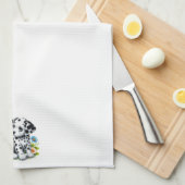 Niedliche Dalmatiner- und Schmetterlingsfreunde Geschirrtuch (Viertel Falte)