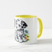 Niedliche Dalmatiner- und Schmetterlingsfreunde Tasse (VorderseiteRechts)