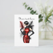 Niedliche Dame fügt Text hinzu Postkarte (Stehend Vorderseite)