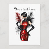 Niedliche Dame fügt Text hinzu Postkarte (Vorderseite)