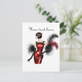 Niedliche Dame fügt Text hinzu Postkarte (Stehend Vorderseite)