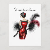 Niedliche Dame fügt Text hinzu Postkarte (Vorderseite)