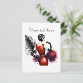 Niedliche Dame fügt Text hinzu Postkarte (Stehend Vorderseite)