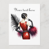 Niedliche Dame fügt Text hinzu Postkarte (Vorderseite)