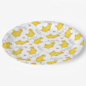 Niedliche Danching Yellow Oaster Chicks Pappteller (Schrägansicht)