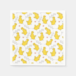 Niedliche Danching Yellow Oaster Chicks Serviette