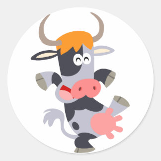 Niedliche Dancing Cartoon Kuh Sticker