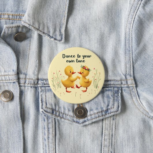 Niedliche Dancing Ducklings mit floralen Frühlings Button (Beispiel)
