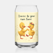 Niedliche Dancing Ducklings mit floralen Frühlings Dosenglas (Vorderseite)