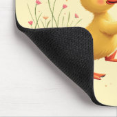 Niedliche Dancing Ducklings mit floralen Frühlings Mousepad (Ecke)