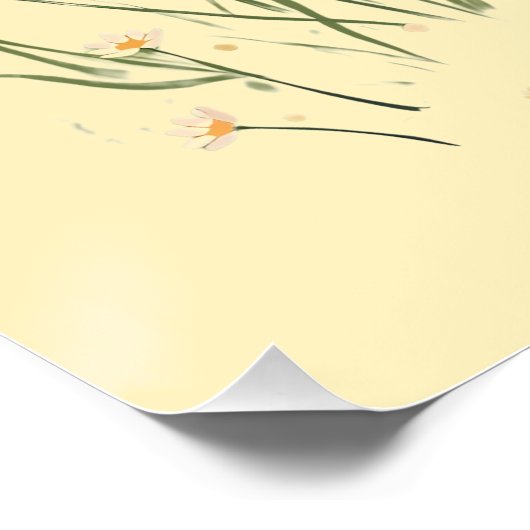 Niedliche Dancing Ducklings mit floralen Frühlings Poster (Ecke)