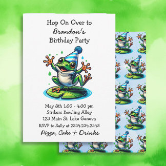 Niedliche Dancing Frog Boys Geburtstagsparty Einladung