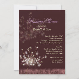 Niedliche Dandelions Burgundy Brautparty Einladung