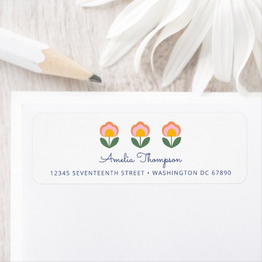 Niedliche dänische Blume in Blue Custom Rücksendea (Insitu)