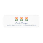 Niedliche dänische Blume in Blue Custom Rücksendea (Vorne)