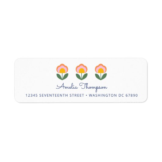 Niedliche dänische Blume in Blue Custom Rücksendea (Vorne)